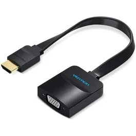 Vention Conversor 74346 HDMI Macho a VGA Hembra con Jack 3,5 mm y Micro USB, 20cm, Negro